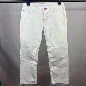 Vintage Echo Unlimited Red Y2K White Low Rise Jeans Size 7